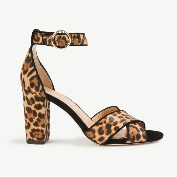 leopard block heel sandals